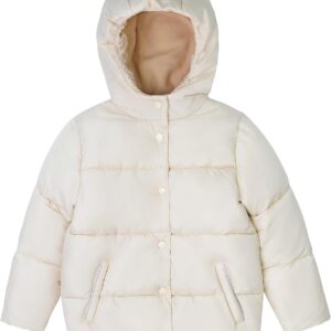 Toddler Girls Puffer Winter Jacket 3-7 Years Little Girls Faux-Down Fleece Lined Water-Resistant Coat